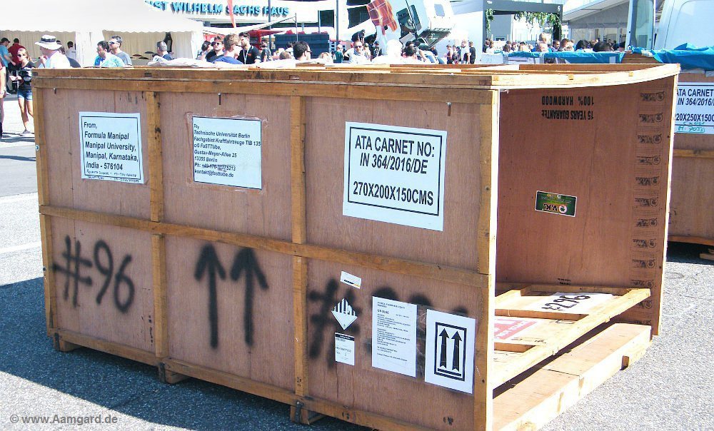 Überseetransportbox Formula Student Team Manipal, Indien