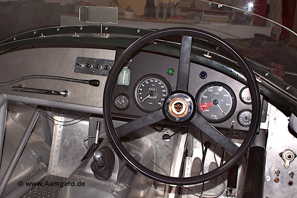 cockpit of a 1954 Jaguar C-Type