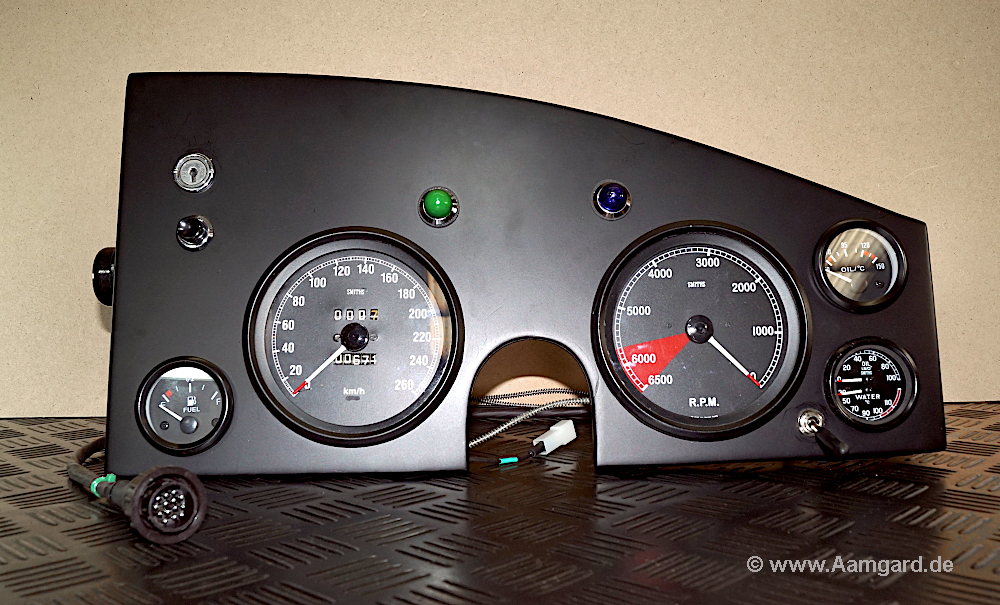 Dashboard of a classic Jaguar C Type