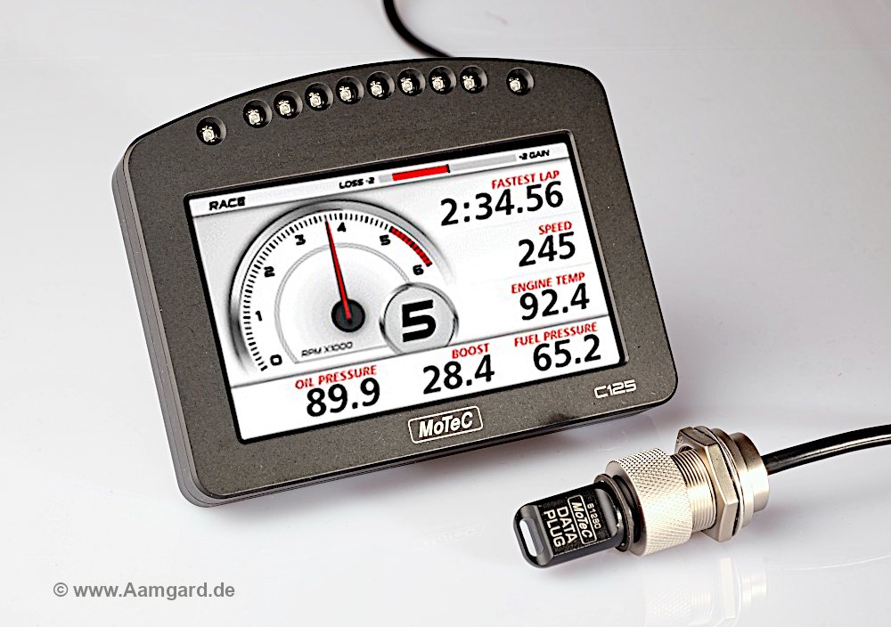 Motec-Display C125 und USB-Datastick