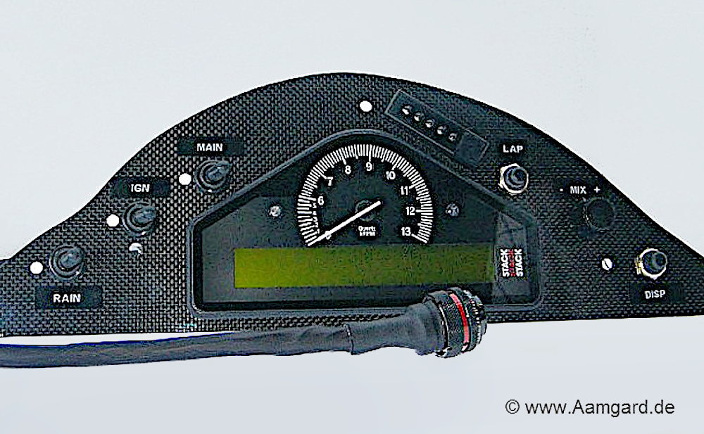 dashboard for a Tyrrell Formula 1 racecar
